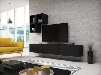 Модульна стінка CAMA ROCO 6 &mdash; Чорний мат / Чорний мат фото - artos.in.ua