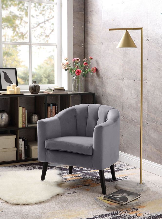 Кресло для отдыха в гостиную, спальню Marshal дерево черный/бархатная ткань серый Halmar Польша
