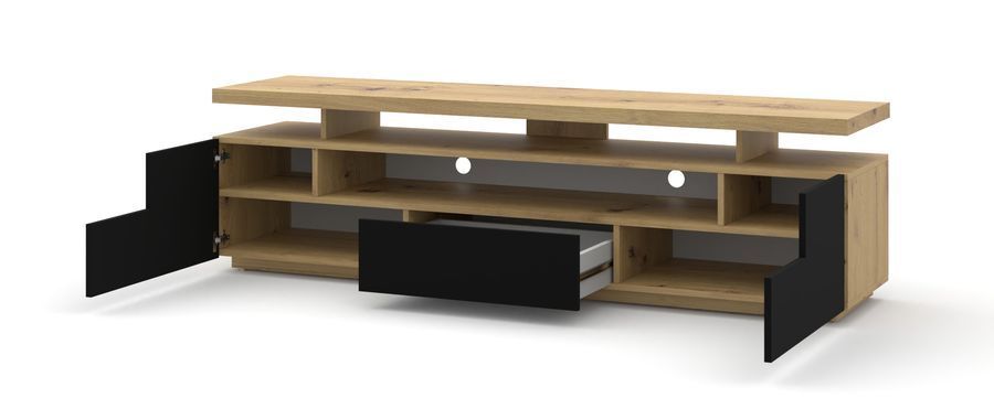 Тумба для під телевізор Eva 180 дуб артизан/чорний BIM FURNITURE фото - artos.in.ua