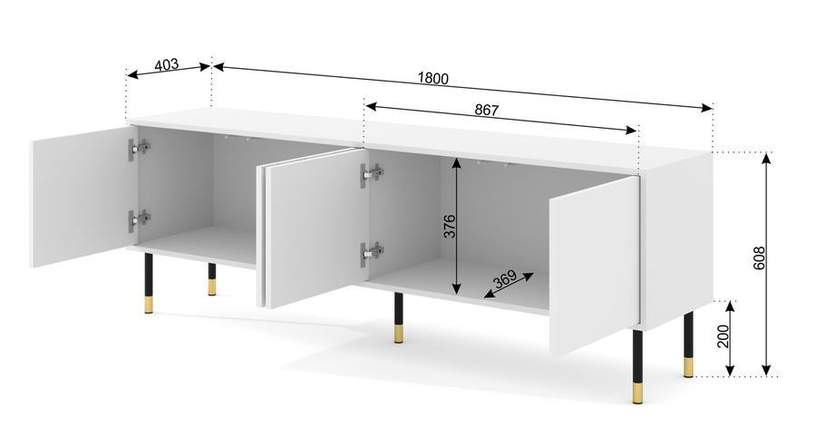 Тумба під телевізор WOODY 180 горіх BIM FURNITURE фото - artos.in.ua