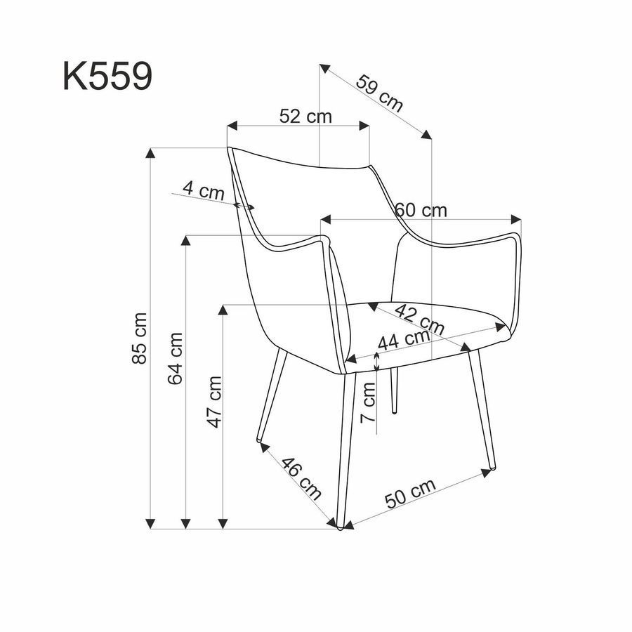 Стул K559 серый фото - artos.in.ua