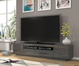 Тумба для под телевизор AURA 200 графит глянец BIM FURNITURE фото - artos.in.ua