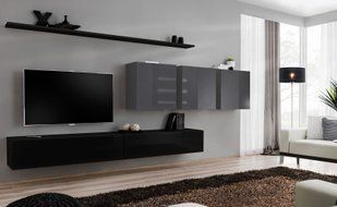 Комплект мебели в гостиную ASM Switch VII 27 ZG SW 7 Черный/Графит из Польши фото - artos.in.ua