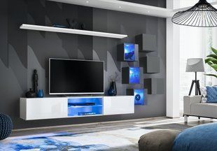 Комплект мебели в гостиную ASM Switch XXI 27 WG SW 21 Белый матовый/Белый глянцевый/Графит матовый/Графит глянцевый из Польши фото - artos.in.ua