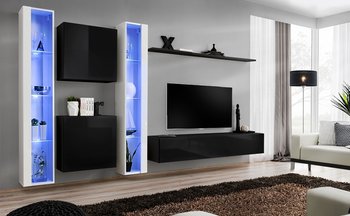 Комплект мебели в гостиную ASM Switch XVI 26 WS SW 16 Белый матовый/Черный глянцевый из Польши
