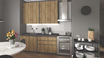 Кухонный комплект IDEA 180 дуб крафт / антрацит фото - artos.in.ua