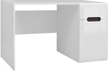 Письмовий стіл з тумбою BRW Azteca Trio S504-BIU1D1S/8/12-BI/BIP, білий, білий глянцевий фото - artos.in.ua