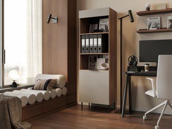 Вітрина CAMA ALMERA typ 3 горіх / кашемір фото - artos.in.ua
