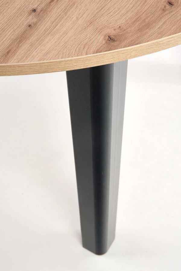 Розкладний стіл RINGO Ремісничий дуб, чорний, овальний, круглий ламінований Halmar Польща