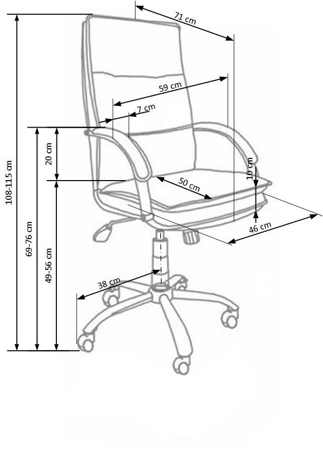 Кресло для кабинета Stanley механизм Tilt, хромированный металл/экокожа черный Halmar Польша