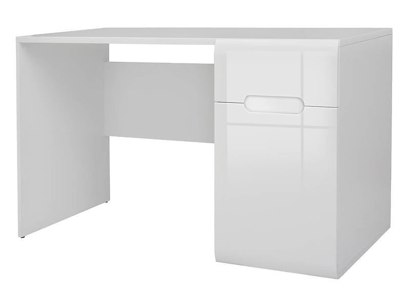 Письмовий стіл з тумбою BRW Azteca Trio S504-BIU1D1S/8/12-BI/BIP, білий, білий глянцевий фото - artos.in.ua