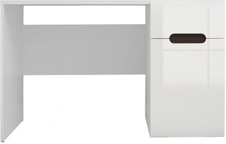 Письмовий стіл з тумбою BRW Azteca Trio S504-BIU1D1S/8/12-BI/BIP, білий, білий глянцевий фото - artos.in.ua