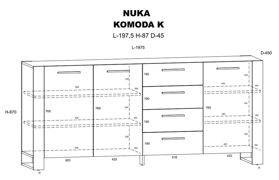 Комод в скандинавському стилі NUKA K дуб артизан BIM FURNITURE