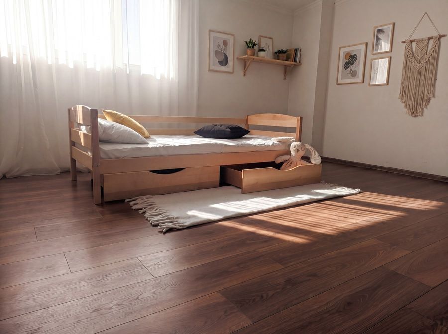 Детская односпальная кровать Хюго LUNA 80&times;160 см, натуральный бук фото - artos.in.ua