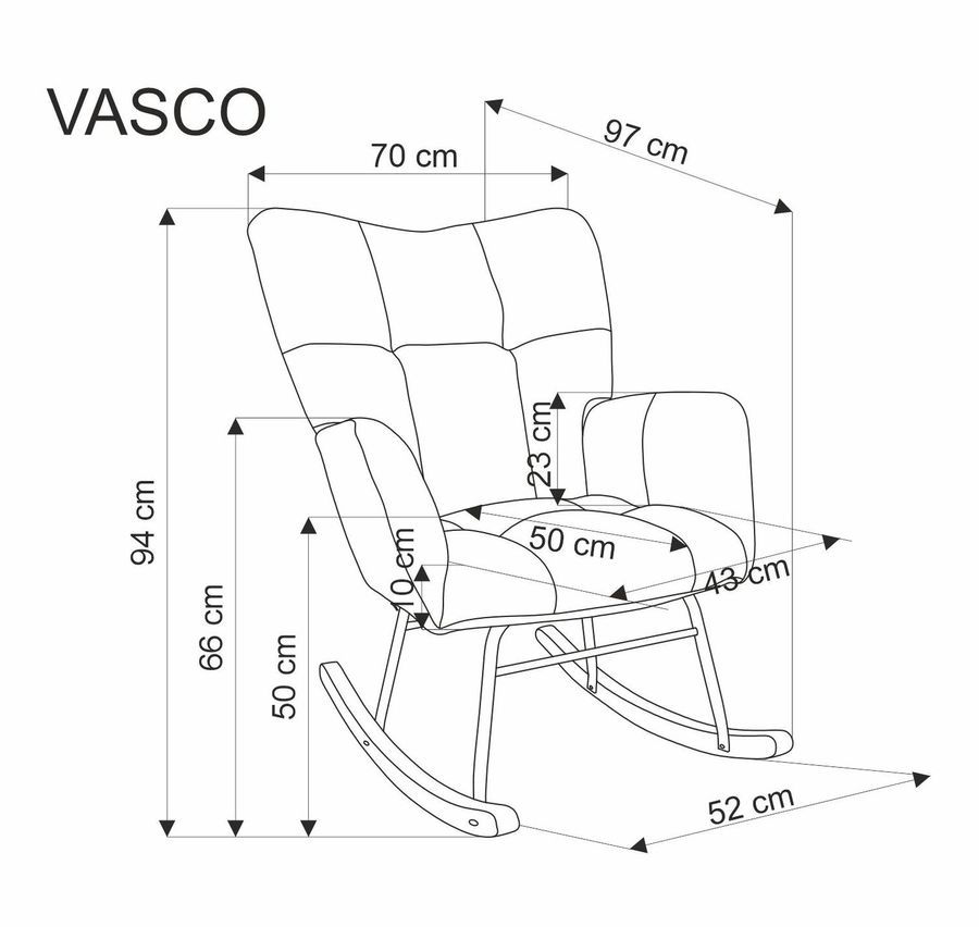 Крісло-гойдалка VASCO гірчичний Halmar Польща фото - artos.in.ua