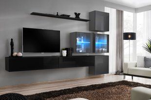 Комплект мебели в гостиную ASM Switch XIX 27 ZG SW 19 Черный/Графит из Польши фото - artos.in.ua