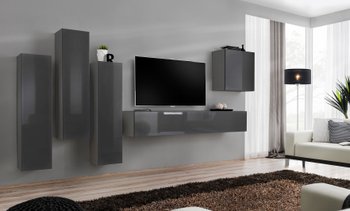 Комплект мебели в гостиную ASM Switch III 27 GG SW 3 Графит матовый/Графит глянцевый из Польши