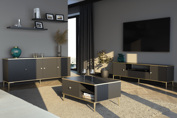 Комплект меблів для вітальні PETRA чорний BIM FURNITURE фото - artos.in.ua