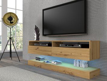 Тумба под телевизор навесная DUO 160 см дуб артизан BIM Furniture Польша фото - artos.in.ua