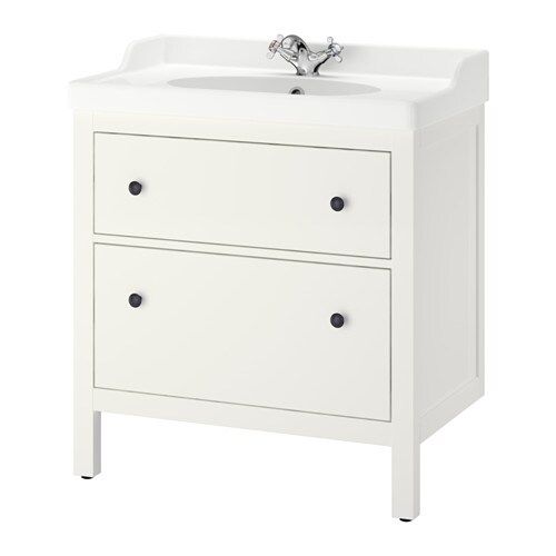 ІКЕА Тумба під умивальник з висувними ящиками HEMNES ХЕМНЕС / RUTSJÖN, 295.376.42 фото - artos.in.ua