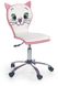 Крісло комп'ютерне дитяче Kitty 2 механізм піастри, метал хром / дерево, екошкіра рожевий з білим Halmar Польща
