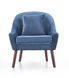 Кресло для отдыха в гостиную, спальню Opale дерево темный орех/бархатная ткань темно-синий Halmar Польша