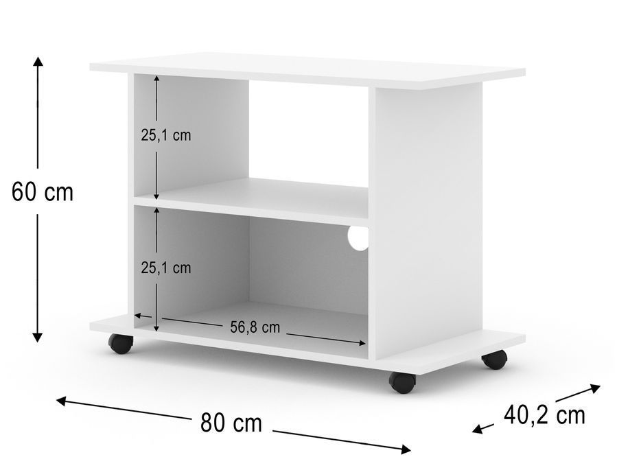 Тумба на колесиках с отверстием для кабелей YOGI белый мат BIM FURNITURE фото - artos.in.ua