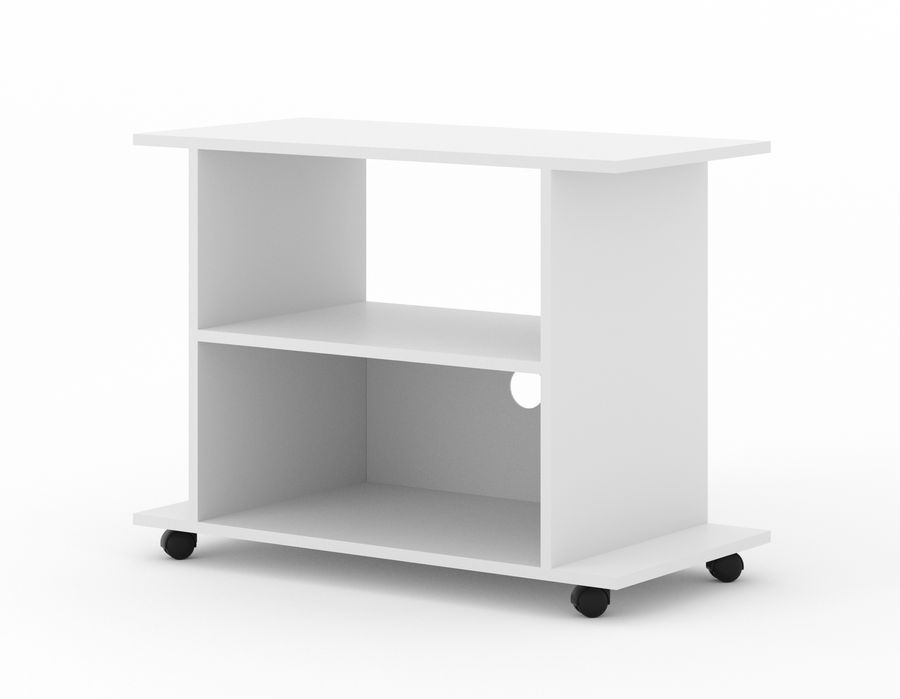 Тумба на колесиках с отверстием для кабелей YOGI белый мат BIM FURNITURE фото - artos.in.ua