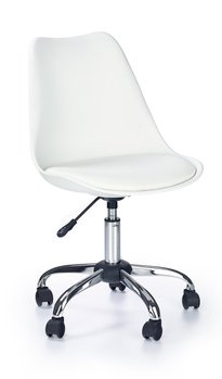 Крісло комп'ютерне Coco механізм піастри, метал хром / поліпропілен, екошкіра білий Halmar Польща