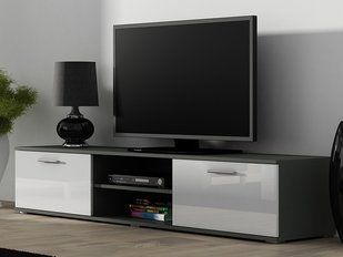 Тумба під телевізор до спальні CAMA SOHO 180 S-3 класичний стиль Сірий мат/Білий глянець фото - artos.in.ua