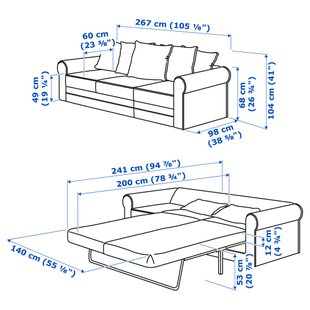 ІКЕА 3-місний розкладний диван GRÖNLID, 795.364.47 фото - artos.in.ua