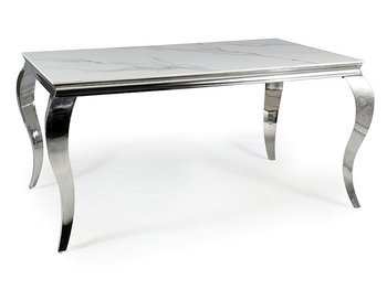 Керамічний стіл обідній PRINCE 150x90 Signal - білий/хром Польща