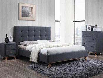 Двоспальне ліжко-подіум MELISSA SIGNAL 160x200 сіре в стилі хай-тек Польща