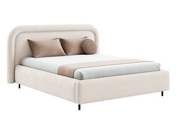 Ліжко м'яке BRW Silvo 140&times;200 &mdash; бежевий, без матраца, з основою, металеві ніжки, з коробом для зберігання фото - artos.in.ua