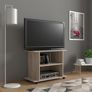 Тумба під телевізор мобільна YOGI 80 см дуб сонома на колесах BIM Furniture Польща фото - artos.in.ua