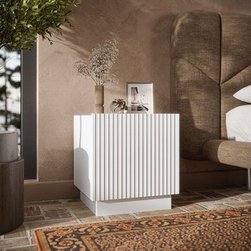 Приліжкові тумби CAMA LIVERTI на цоколі, 2 шт. &mdash; білий мат фото - artos.in.ua