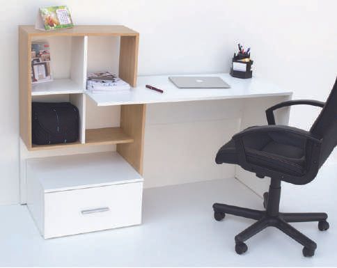 Стол письменный VMV Holding Home Office HO 1S, белая платина / дуб каменный фото - artos.in.ua