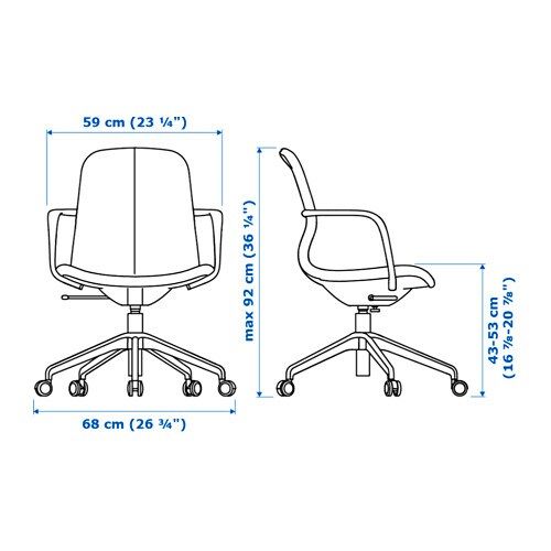 ИКЕА Конференц-кресло с подлокотником. LÅNGFJÄLL ЛОНГФЬЕЛЛЬ, 191.778.57 фото - artos.in.ua