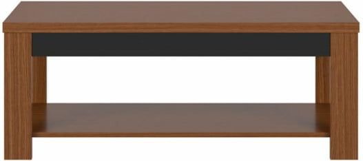 Журнальний столик BRW Arosa Дуб коричневий / Чорний глянець прямокутний