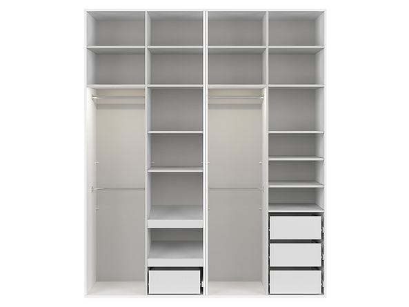 Шафа BRW Flex F57-SZAFA_ZESTAW_35-BI/MSJ, світла модрина сібіу, біла фото - artos.in.ua