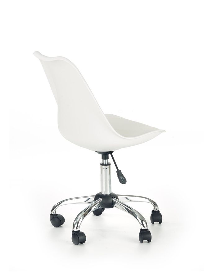 Крісло комп'ютерне Coco механізм піастри, метал хром / поліпропілен, екошкіра білий Halmar Польща