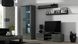 Модульные гостиные фото Средняя гостиная стенка CAMA SOHO 11 с тумбой тв 192x220x43 Серый мат/Серый глянец с подсветкой 16 цветов ПОЛЬША - artos.in.ua