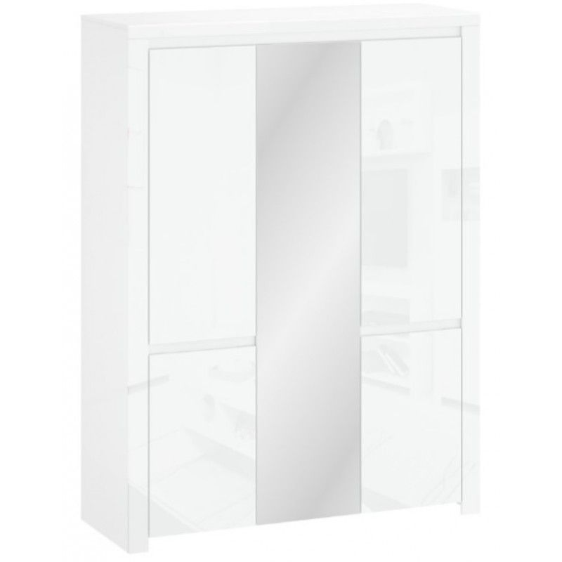 Шкаф с зеркалом Mebelbos Lingo 5d [F] белый глянец
