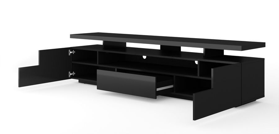 Тумба для під телевізор Eva Premium 195 чорний мат/чорний глянець BIM FURNITURE фото - artos.in.ua