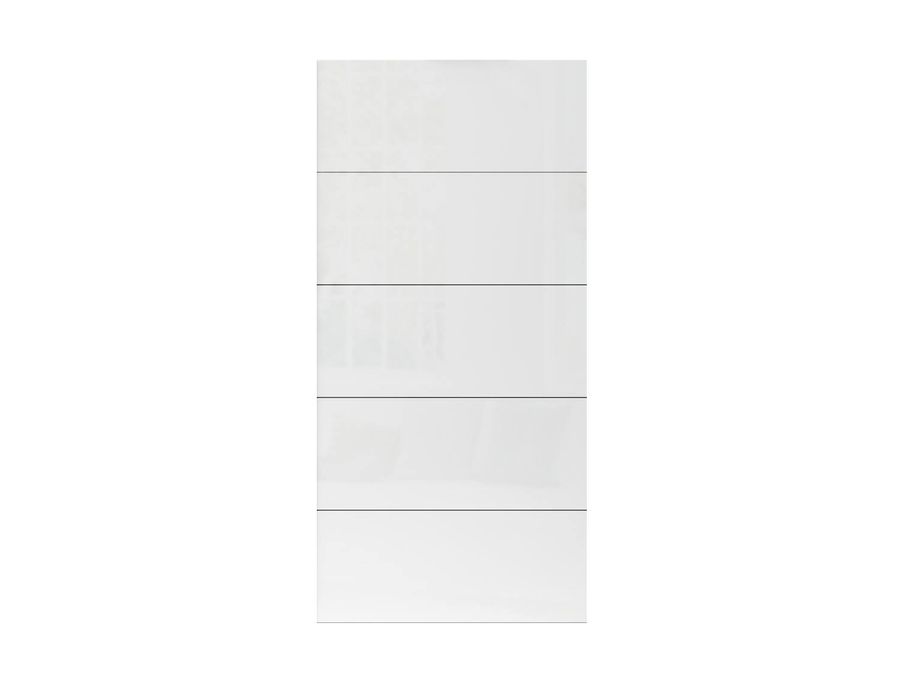 Дверь (1 шт) к шкафу-купе 180 и 270 см, центральная Helvetia Moore белый глянец/черная кромка 2489IO16C