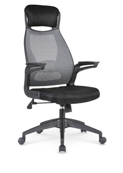 Кресло офисное Solaris механизм Tilt, пластик черный/мембранная ткань черный, сетка серый Halmar Польша