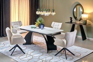 Стол обеденный раскладной VITRUS 180&ndash;260&times;90&times;76 см травертин фото - artos.in.ua