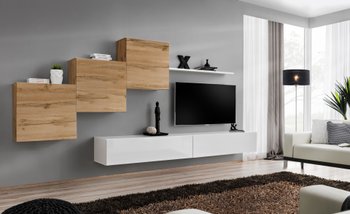 Комплект мебели в гостиную ASM Switch X WTW SW 10 Дуб Вотан/Дуб Вотан/Белый матовый из Польши