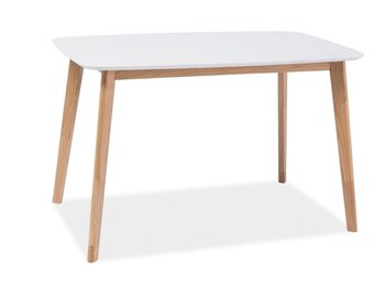 Практичний стіл для вітальні SIGNAL Mosso 120x75 Білий дерев'яна стільниця лаковий Польща