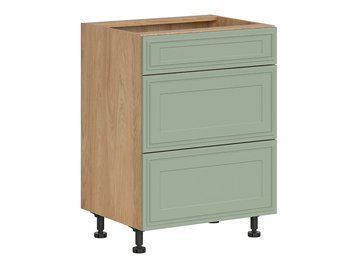 Тумба кухонная нижняя BRW Verdi 60 &mdash; дуб хикори, 2 ящика, тихое закрывание фото - artos.in.ua